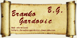 Branko Gardović vizit kartica